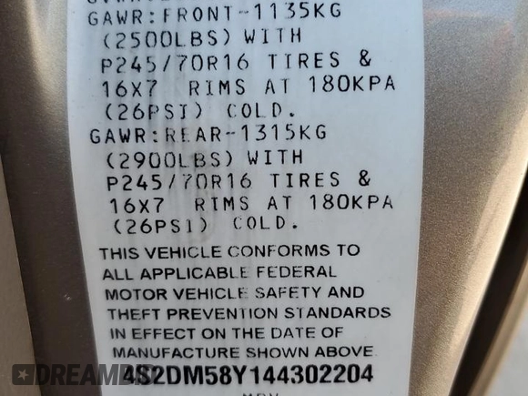 2004 Isuzu Rodeo с VIN 4S2DM58Y144302204, выставлен на аукционе Copart как лот 59227675 с пробегом 98 998 миль миль и Чистый • Clean title. История ставок и продаж доступна на DreamBid. Изображение 13.
