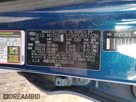 2018 Kia Niro LX with VIN KNDCB3LC2J5114200, listed as a Copart auction lot 43015215 with 172,600 mi miles and Salvage Title. Bid and sale history available at carsss.com. Image 14.
