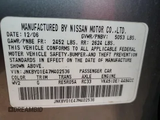 2007 Infiniti M45 Sdn with VIN JNKBY01E47M402536, listed as a Copart auction lot 44549615 with 181,430 mi miles and Salvage Title. Bid and sale history available at carsss.com. Image 12.