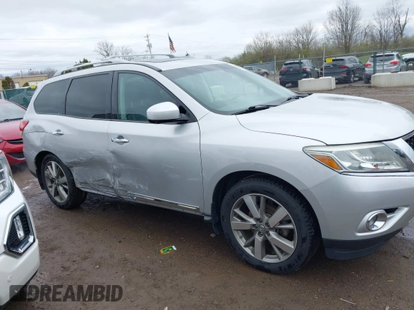 2014 Nissan Pathfinder Platinum with VIN 5N1AR2MM3EC723104, listed as a IAAI auction lot 41903560 with 159,416 mi miles and . Bid and sale history available at DreamBid. Image 13.