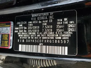 2024 Kia Sportage SX-Prestige с VIN 5XYK5CDFXRG186597, выставлен на аукционе Copart как лот 45811625 с пробегом 14 073 миль миль и Списание • Salvage title. История ставок и продаж доступна на DreamBid. Изображение 13.