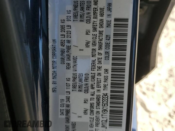 2019 Mazda 6 Grand Touring with VIN JM1GL1TY8K1503334, listed as a Copart auction lot 82921814 with 71,956 mi miles and Salvage Title. Bid and sale history available at carsss.com. Image 14.