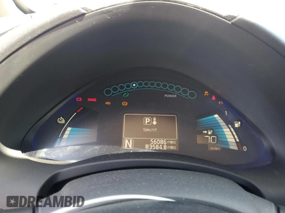 2017 Nissan LEAF SV z VIN 1N4BZ0CP8HC301672, wystawiony jako Copart lot #58058335 z przebiegiem 56 086 mil mil oraz Szkoda całkowita • Salvage title. Historia ofert i sprzedaży dostępna na DreamBid. Obrazek 9.