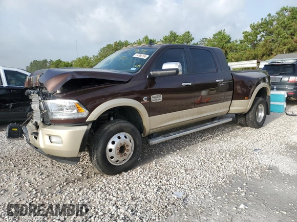2015 Ram 3500 Longhorn with VIN 3C63RRNL1FG612813, listed as a Copart auction lot 64966184 with 131,013 mi miles and Clean Title. Bid and sale history available at carsss.com. Image 1.