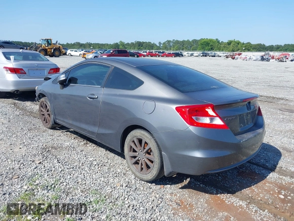 2012 Honda Civic Cpe EX with VIN 2HGFG3B84CH524621, listed as a IAAI auction lot 39497554 with 252,852 mi miles. Bid and sale history available at carsss.com. Image 3.
