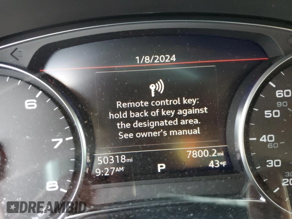 2018 Audi Q7 with VIN WA1AHBF78JD047861, listed as a Copart auction lot 37344014 with 50,318 mi miles and . Bid and sale history available at DreamBid. Image 9.