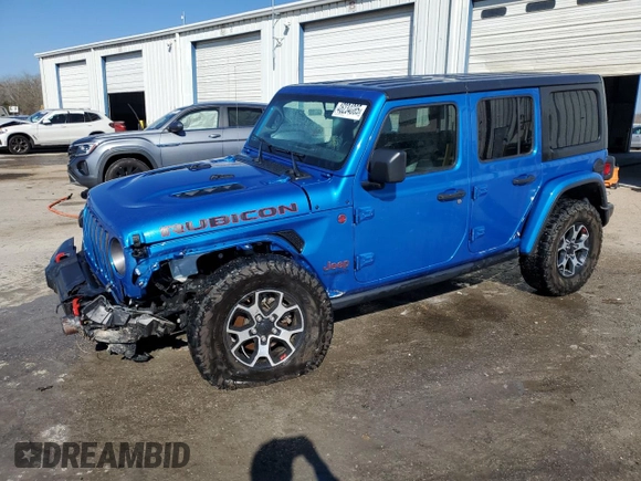 2021 Jeep Wrangler Unlimited Rubicon with VIN 1C4HJXFN0MW657623, listed as a Copart auction lot 46234085 with 32,709 mi miles and Salvage Title. Bid and sale history available at DreamBid. Image 1.