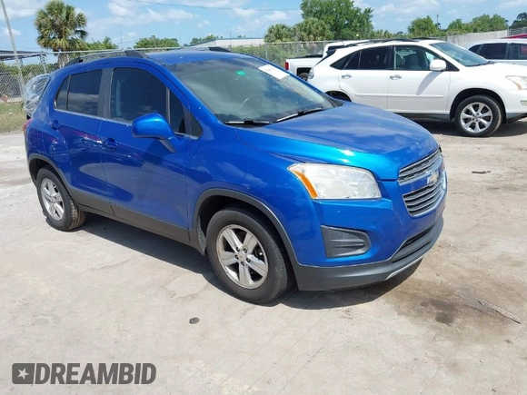 2015 Chevrolet Trax LT with VIN KL7CJLSB0FB118005, listed as a IAAI auction lot 42061422 with 106,873 mi miles. Bid and sale history available at carsss.com. Image 1.