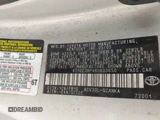 2006 Toyota Solara SE with VIN 4T1CE38P46U600650, listed as a IAAI auction lot 42620091 with 173,682 mi miles and . Bid and sale history available at DreamBid. Image 9.