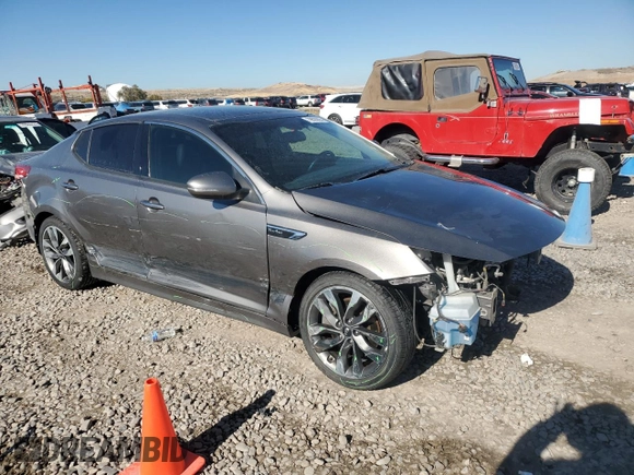 2015 Kia Optima SX Turbo with VIN 5XXGR4A60FG445912, listed as a Copart auction lot 79620894 with 77,354 mi miles and Salvage Title. Bid and sale history available at carsss.com. Image 4.