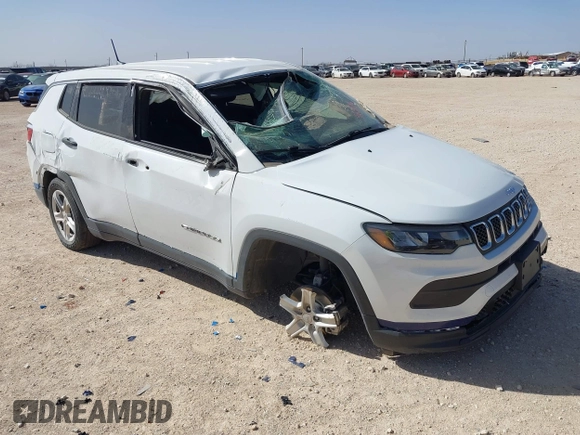 2023 Jeep Compass Sport with VIN 3C4NJDAN8PT564612, listed as a IAAI auction lot 41639296 with 54,463 mi miles and . Bid and sale history available at DreamBid. Image 1.