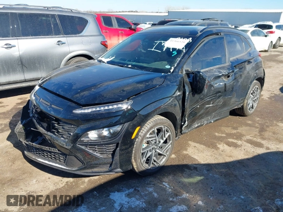 2023 Hyundai Kona N Line with VIN KM8K33A34PU048108, listed as a IAAI auction lot 41366520 with 15,767 mi miles. Bid and sale history available at carsss.com. Image 17.