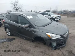 2015 Ford Escape Titanium z VIN 1FMCU0J98FUC22121, wystawiony jako IAAI lot #41145013 z przebiegiem 140 689 mil mil oraz . Historia ofert i sprzedaży dostępna na DreamBid. Obrazek 1.