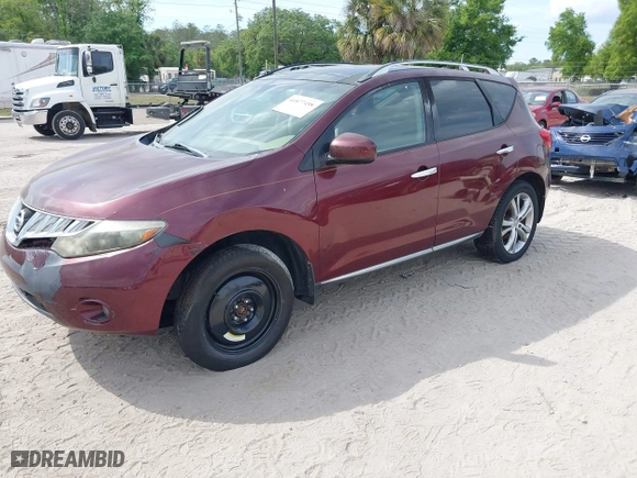 2009 Nissan Murano SL with VIN JN8AZ18W89W148226, listed as a IAAI auction lot 41877458 with 1 mi miles. Bid and sale history available at carsss.com. Image 2.