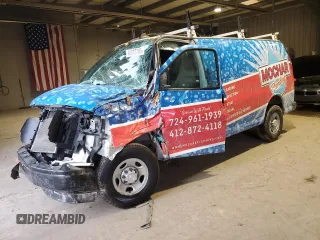 2019 Chevrolet Express Cargo with VIN 1GCWGAFP1K1170896, listed as a Copart auction lot 46810785 with Not provided miles and Salvage title. Bid and sale history available at DreamBid. Image 1.