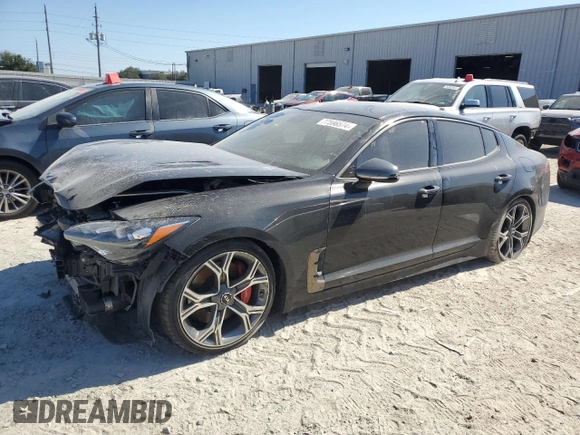 2020 Kia Stinger GT with VIN KNAE35LC8L6072093, listed as a Copart auction lot 77596574 with 77,347 mi miles and Salvage Title. Bid and sale history available at DreamBid. Image 1.
