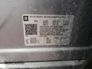 2020 GMC Terrain SLE with VIN 3GKALMEV5LL294370, listed as a Copart auction lot 49858995 with 61,264 mi miles and Salvage Title. Bid and sale history available at DreamBid. Image 15.