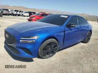 2023 Genesis G70 2.0T with VIN KMTG34TA9PU105285, listed as a Copart auction lot 58724654 with 26,885 mi miles and Salvage Title. Bid and sale history available at DreamBid. Image 1.