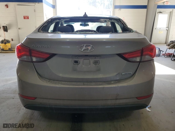 2016 Hyundai Elantra GL with VIN 5NPDH4AE2GH799014, listed as a Copart auction lot 43185425 with 176,286 mi miles and Salvage Title. Bid and sale history available at carsss.com. Image 6.