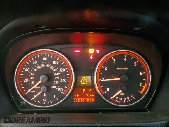 2006 BMW 3 Series 325i with VIN WBAVB13536KX51777, listed as a Copart auction lot 57082425 with 206,336 mi miles and Salvage title. Bid and sale history available at DreamBid. Image 9.