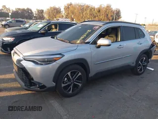 2024 Toyota Corolla Cross Hybrid S with VIN 7MUFBABG3RV042764, listed as a IAAI auction lot 41631118 with 12,718 mi miles and . Bid and sale history available at DreamBid. Image 2.