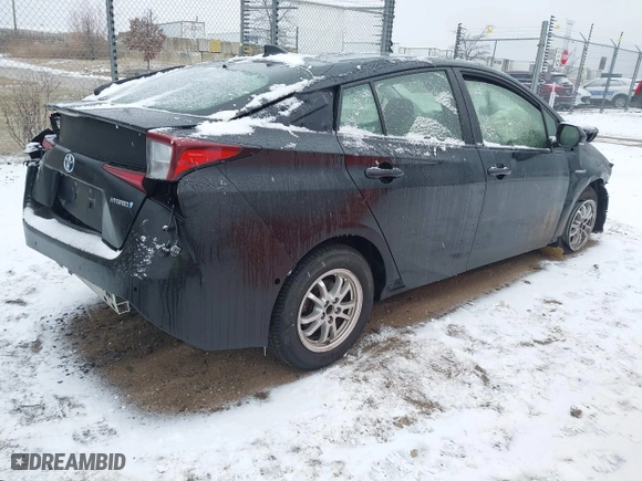 2019 Toyota Prius L Eco with VIN JTDKARFU9K3072837, listed as a IAAI auction lot 41303858 with 0 mi miles. Bid and sale history available at carsss.com. Image 4.
