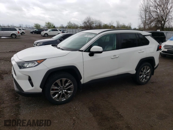 2019 Toyota RAV4 with VIN 2T3R1RFV7KW042451, listed as a Copart auction lot 54621815 with 155,183 mi miles and Salvage title. Bid and sale history available at DreamBid. Image 1.