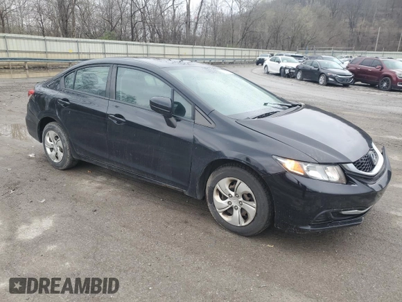 2015 Honda Civic Sedan LX with VIN 19XFB2F55FE700860, listed as a Copart auction lot 52613915 with 170,174 mi miles and Salvage Title. Bid and sale history available at carsss.com. Image 4.