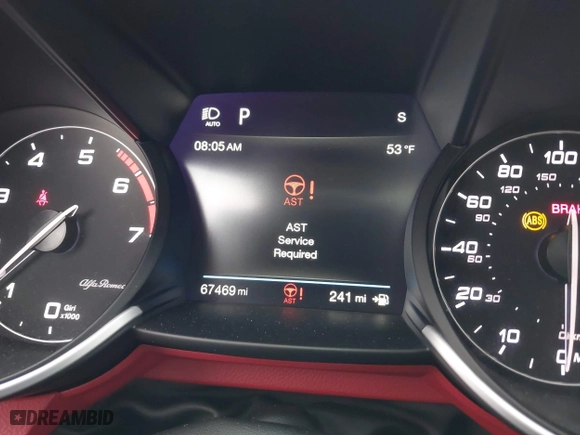 2019 Alfa Romeo Giulia Ti with VIN ZARFAMBN6K7607298, listed as a IAAI auction lot 42020714 with 67,469 mi miles. Bid and sale history available at carsss.com. Image 16.
