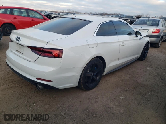 2019 Audi A5 Premium Plus with VIN WAUTNAF5XKA038370, listed as a Copart auction lot 79725944 with 76,009 mi miles and Salvage Title. Bid and sale history available at DreamBid. Image 3.
