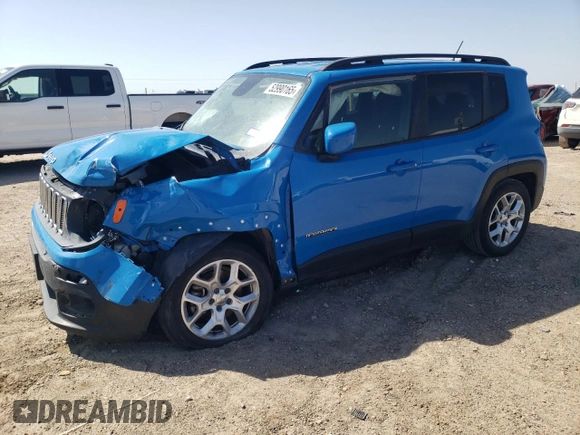 2015 Jeep Renegade Latitude with VIN ZACCJABT1FPB34509, listed as a Copart auction lot 52990165 with 53,098 mi miles and Salvage Title. Bid and sale history available at DreamBid. Image 1.