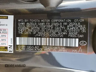 2010 Lexus IS 350 C z VIN JTHFE2C21A2500726, wystawiony jako Copart lot #85692954 z przebiegiem 29 038 mil mil oraz Nie do naprawy • Non repairable. Historia ofert i sprzedaży dostępna na DreamBid. Obrazek 15.