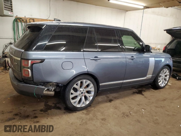 2018 Land Rover Range Rover HSE z VIN SALGS2SV8JA502742, wystawiony jako Copart lot #60878555 z przebiegiem 81 004 mil mil oraz Szkoda całkowita • Salvage title. Historia ofert i sprzedaży dostępna na DreamBid. Obrazek 3.