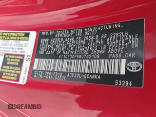 2008 Toyota Solara SE with VIN 4T1CE30P98U762109, listed as a IAAI auction lot 42111911 with 234,140 mi miles. Bid and sale history available at carsss.com. Image 9.
