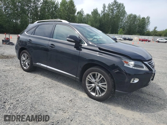 2013 Lexus RX 450h with VIN JTJBC1BAXD2444943, listed as a Copart auction lot 59564125 with Not provided miles and Salvage title. Bid and sale history available at DreamBid. Image 4.