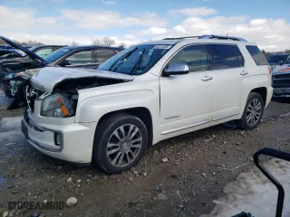 2017 GMC Terrain Denali with VIN 2GKFLVE3XH6181911, listed as a Copart auction lot 46215355 with 0 mi miles and Salvage Title. Bid and sale history available at carsss.com. Image 1.