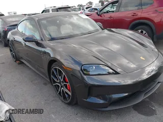 2025 Porsche Taycan with VIN WP0AA2Y14SSA09465, listed as a IAAI auction lot 41529394 with 2,447 mi miles and . Bid and sale history available at DreamBid. Image 1.