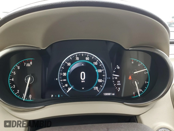 2014 Buick LaCrosse Leather with VIN 1G4GB5G38EF179197, listed as a Copart auction lot 46599705 with 108,981 mi miles and Salvage Title. Bid and sale history available at DreamBid. Image 9.