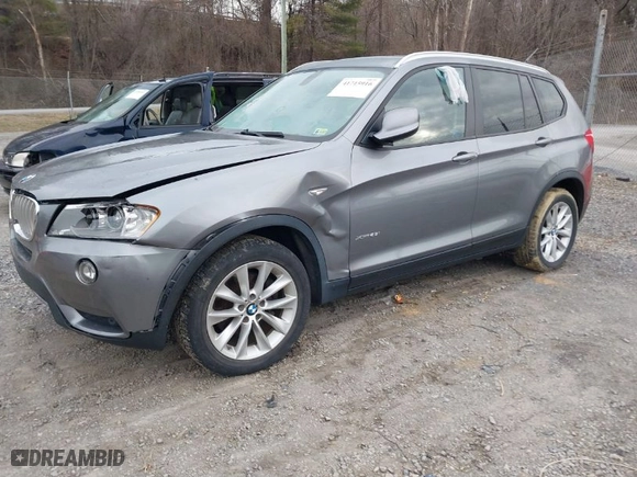 2013 BMW X3 xDrive28i with VIN 5UXWX9C59D0A30784, listed as a IAAI auction lot 41715916 with 119,643 mi miles. Bid and sale history available at carsss.com. Image 2.