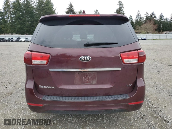2017 Kia Sedona LX with VIN KNDMB5C11H6219569, listed as a Copart auction lot 50744505 with 89,579 mi miles and Salvage Title. Bid and sale history available at carsss.com. Image 6.