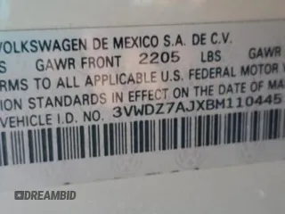 2011 Volkswagen Jetta SE z VIN 3VWDZ7AJXBM110445, wystawiony jako Copart lot #86899864 z przebiegiem Nie podano mil oraz Nie do naprawy • Non repairable. Historia ofert i sprzedaży dostępna na DreamBid. Obrazek 12.