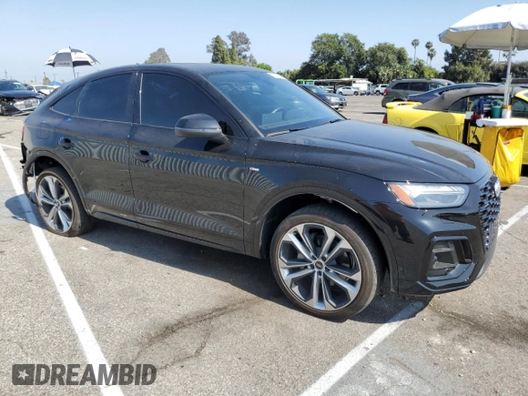 2023 Audi Q5 Sportback S line Prestige with VIN WA16AAFYXP2017035, listed as a Copart auction lot 58256284 with 13,270 mi miles and Salvage title. Bid and sale history available at DreamBid. Image 4.