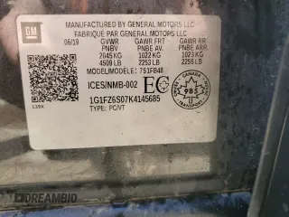 2019 Chevrolet Bolt EV Premier z VIN 1G1FZ6S07K4145685, wystawiony jako Copart lot #58648505 z przebiegiem 157 613 mil mil oraz Szkoda całkowita • Salvage title. Historia ofert i sprzedaży dostępna na DreamBid. Obrazek 12.