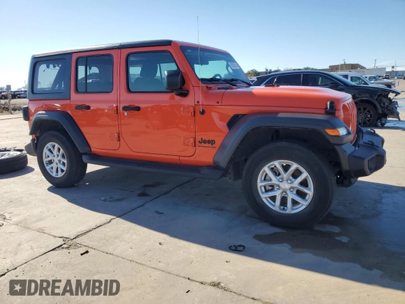 2023 Jeep Wrangler Willys with VIN 1C4HJXDN2PW686743, listed as a Copart auction lot 86203014 with 14,034 mi miles and Clean Title. Bid and sale history available at DreamBid. Image 4.