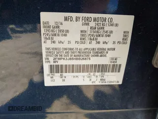 2017 Ford Edge SEL with VIN 2FMPK3J85HBB26875, listed as a IAAI auction lot 41791158 with 68,576 mi miles. Bid and sale history available at carsss.com. Image 9.