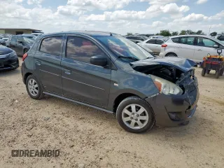 2014 Mitsubishi Mirage DE with VIN ML32A3HJ3EH002325, listed as a Copart auction lot 59822705 with 82,804 mi miles and Salvage title. Bid and sale history available at DreamBid. Image 4.