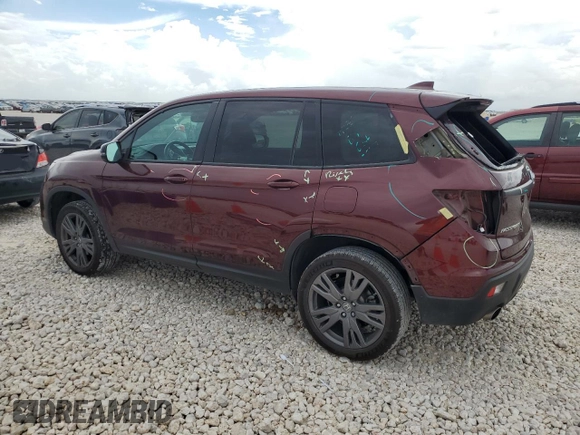 2021 Honda Passport EX-L with VIN 5FNYF8H52MB001660, listed as a Copart auction lot 62454734 with 51,143 mi miles and Salvage Title. Bid and sale history available at carsss.com. Image 2.