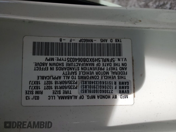 2013 Honda Odyssey Touring with VIN 5FNRL5H9XDB064035, listed as a Copart auction lot 49889325 with 153,041 mi miles and Salvage Title. Bid and sale history available at carsss.com. Image 13.