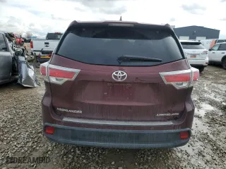 2015 Toyota Highlander Limited with VIN 5TDDKRFH5FS220558, listed as a Copart auction lot 50641505 with 62,447 mi miles and Salvage Title. Bid and sale history available at carsss.com. Image 6.