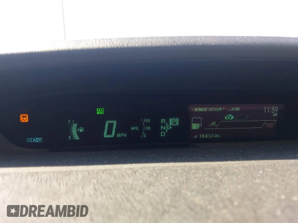 2013 Toyota Prius One with VIN JTDKN3DU9D5687061, listed as a IAAI auction lot 41662170 with 184,524 mi miles. Bid and sale history available at carsss.com. Image 7.